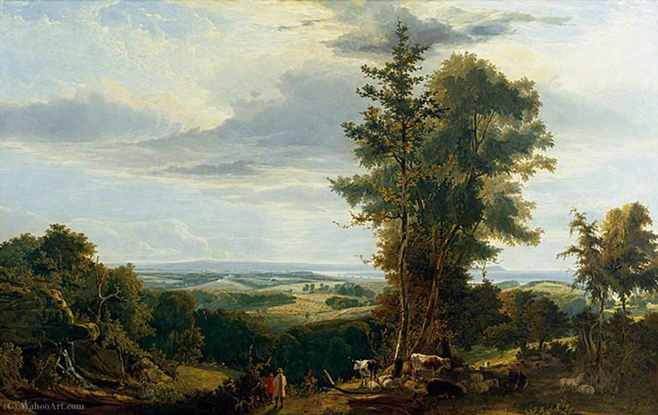 Wikioo.org - The Encyclopedia of Fine Arts - Painting, Artwork by George Vincent - A Distant View of Pevensey Bay, the Landing Place of King William the Conqueror