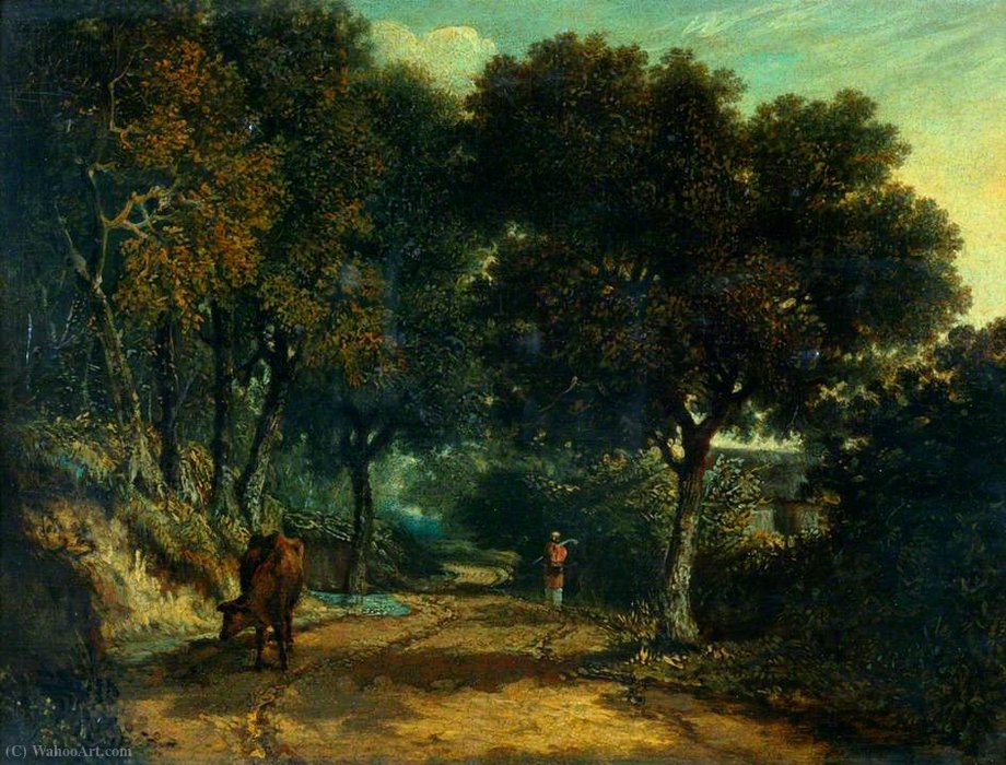 Wikioo.org - The Encyclopedia of Fine Arts - Painting, Artwork by George Vincent - A shady country road