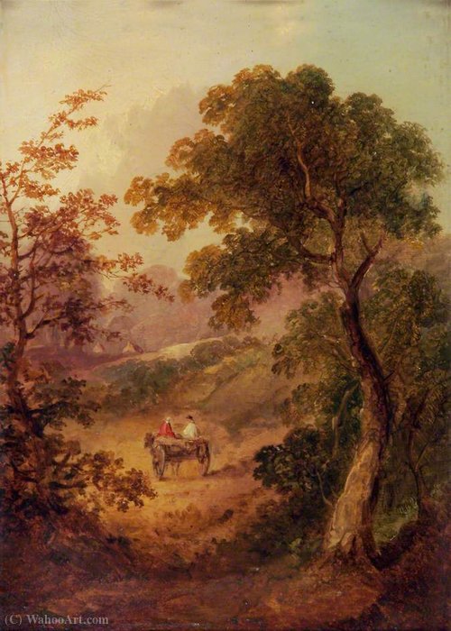 Wikioo.org - Bách khoa toàn thư về mỹ thuật - Vẽ tranh, Tác phẩm nghệ thuật George Vincent - Landscape with a Cart
