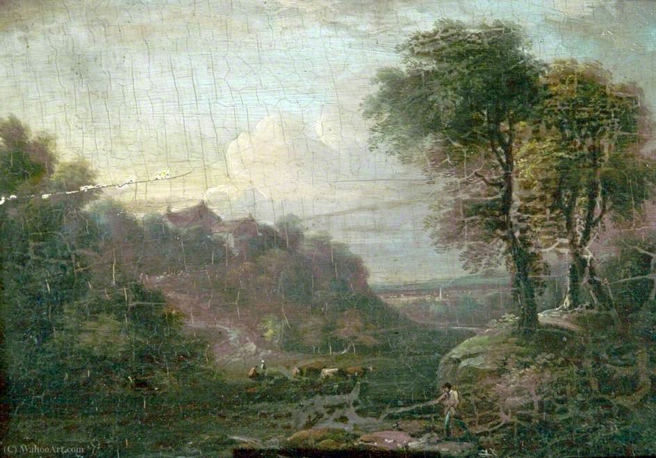 Wikioo.org - The Encyclopedia of Fine Arts - Painting, Artwork by George Vincent - Landscape, Cattle and Figures
