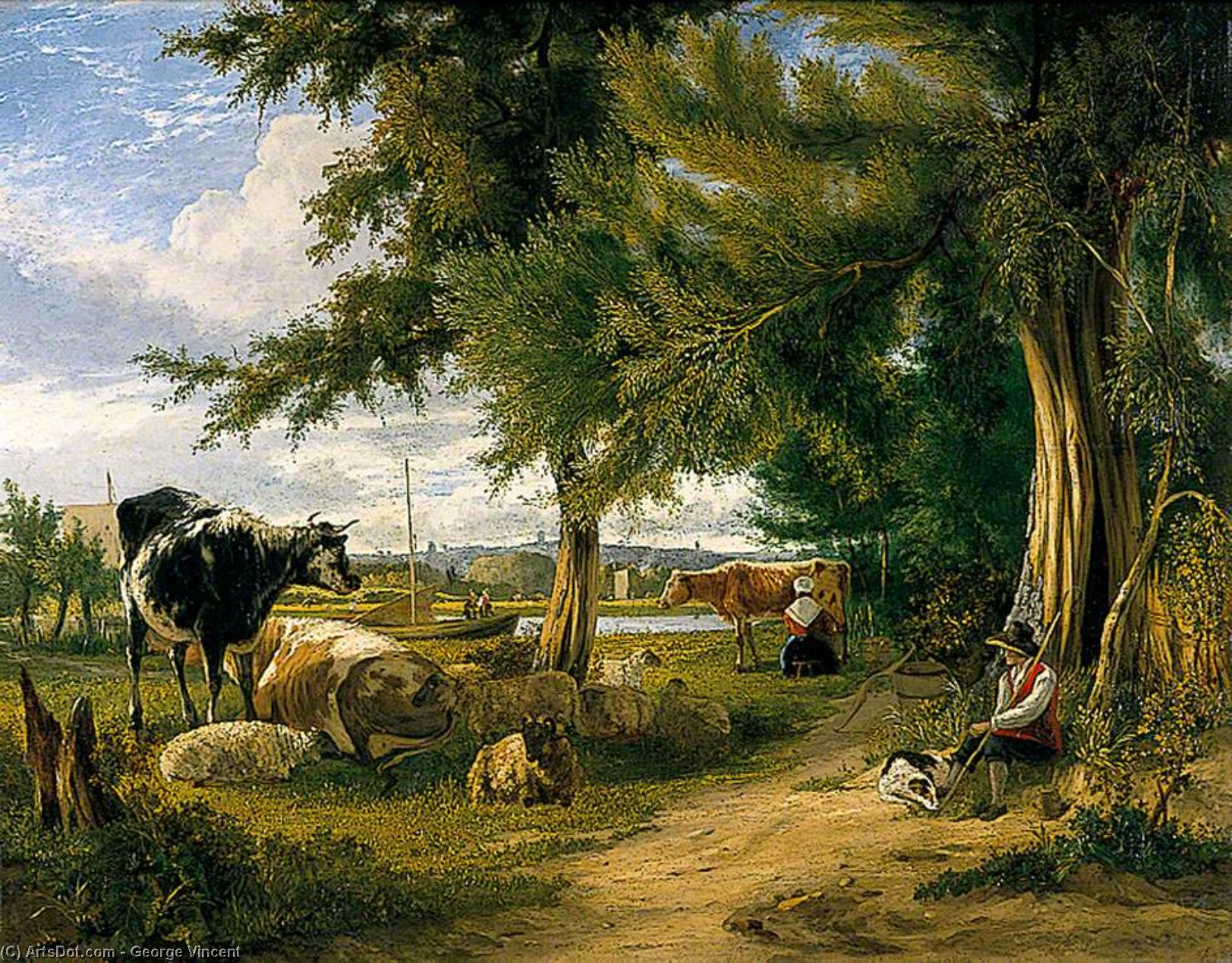 Wikioo.org - The Encyclopedia of Fine Arts - Painting, Artwork by George Vincent - Pastoral scene