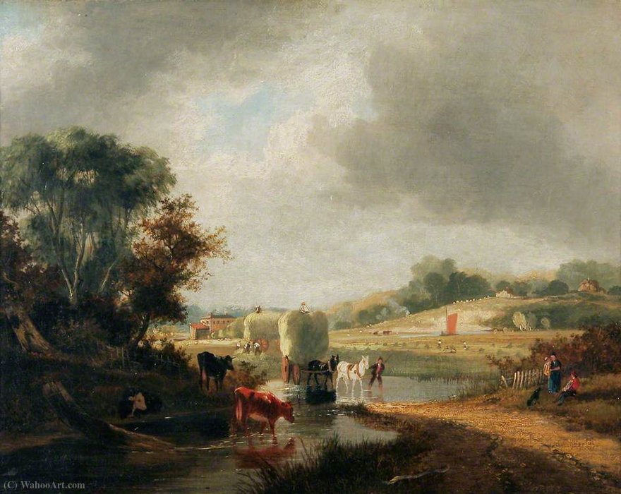 Wikioo.org - The Encyclopedia of Fine Arts - Painting, Artwork by George Vincent - Trowse Hythe, near Norwich