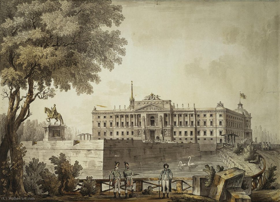 WikiOO.org - אנציקלופדיה לאמנויות יפות - ציור, יצירות אמנות Giacomo Quarenghi - View of St. Michael's Palace
