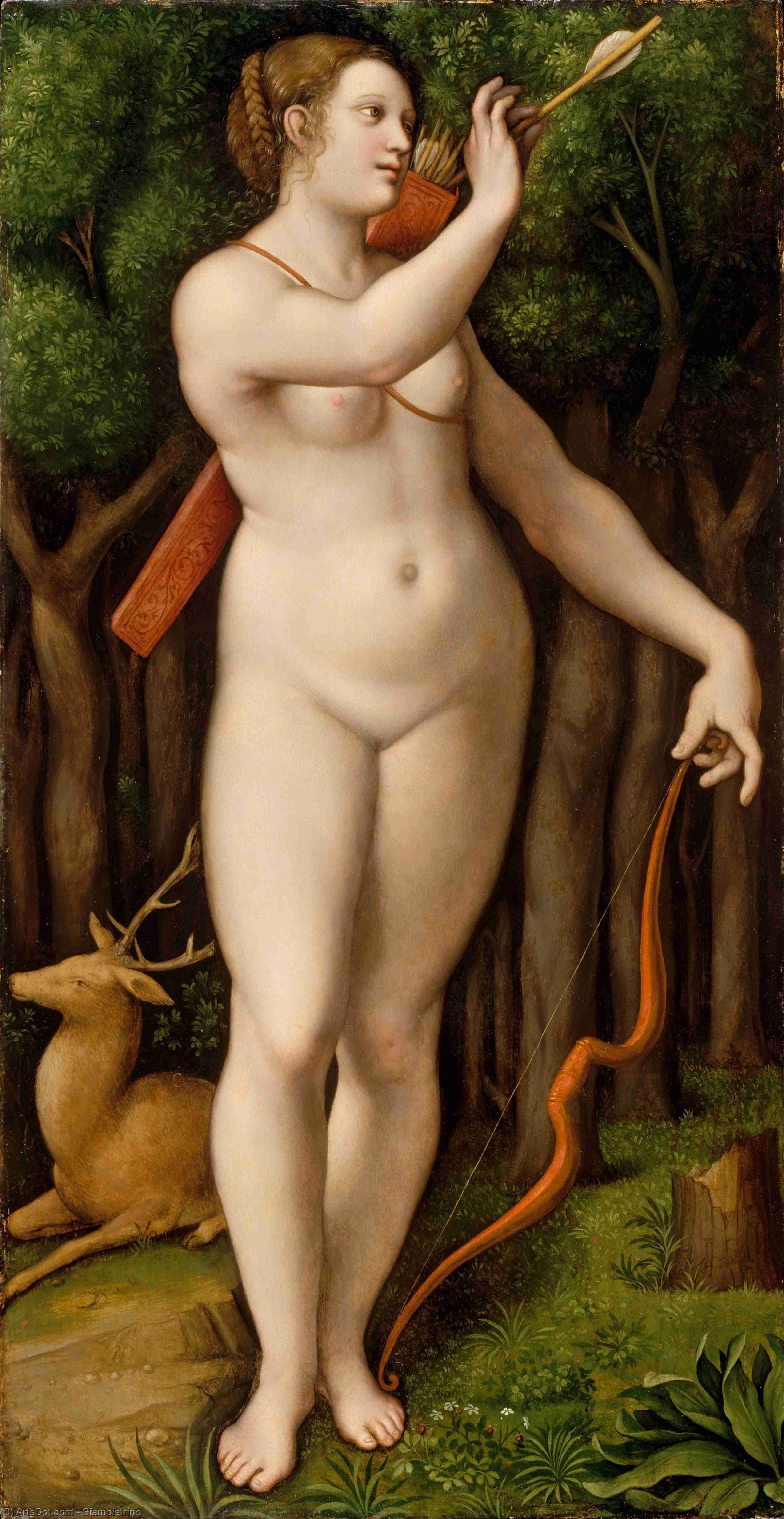 Wikioo.org - The Encyclopedia of Fine Arts - Painting, Artwork by Giampietrino - Diana the Huntress