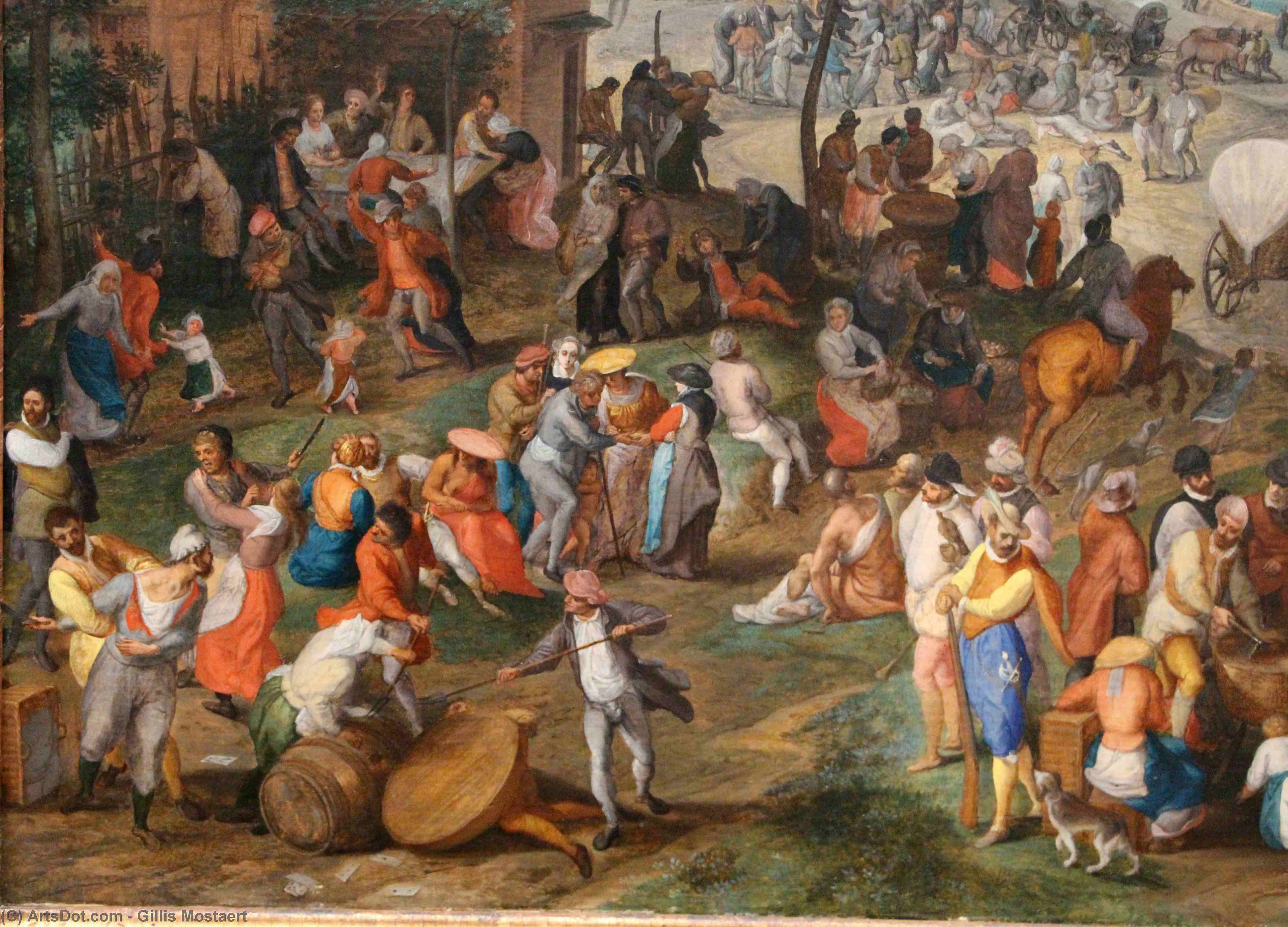 Wikioo.org - The Encyclopedia of Fine Arts - Painting, Artwork by Gillis Mostaert - Village festival
