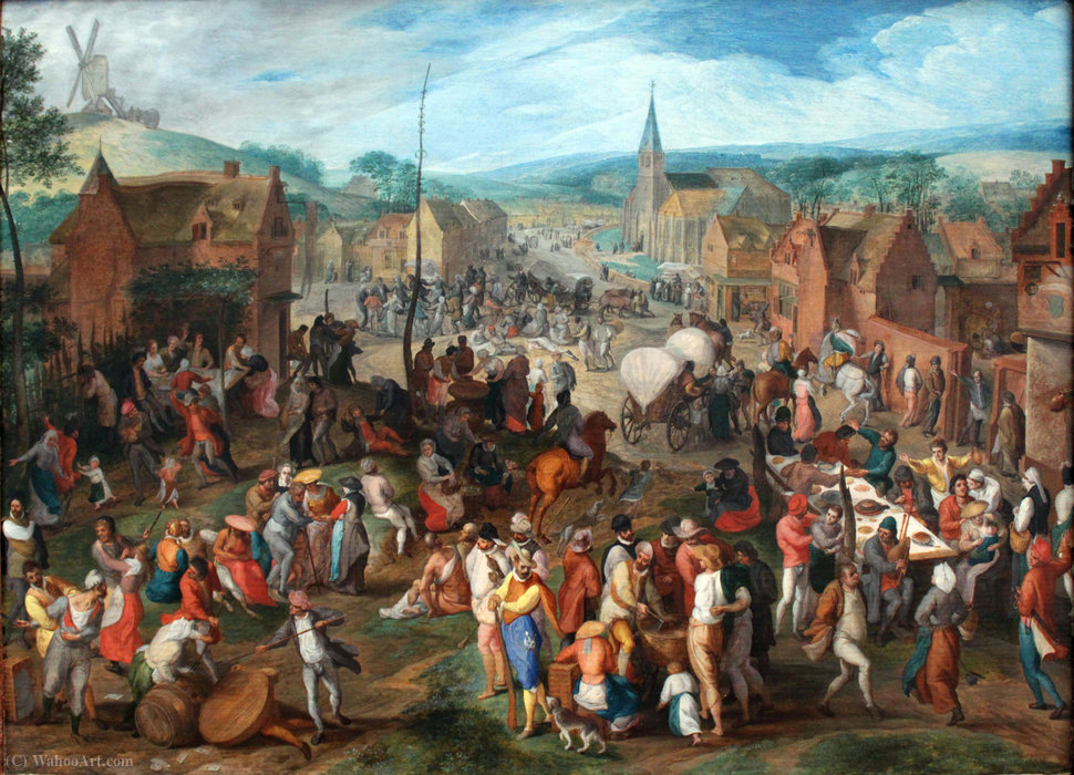 Wikioo.org - The Encyclopedia of Fine Arts - Painting, Artwork by Gillis Mostaert - Village fair