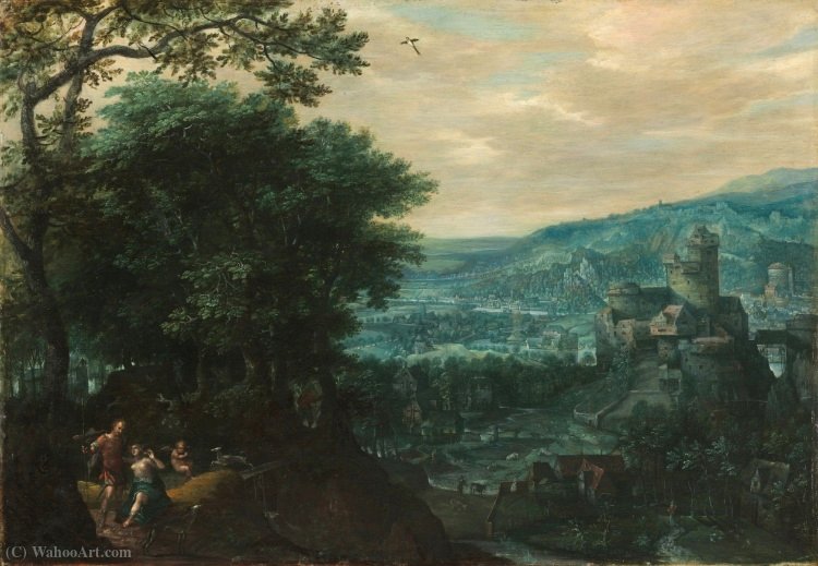 Wikioo.org - The Encyclopedia of Fine Arts - Painting, Artwork by Gillis Van Coninxloo - Landscape with Venus and Adonis