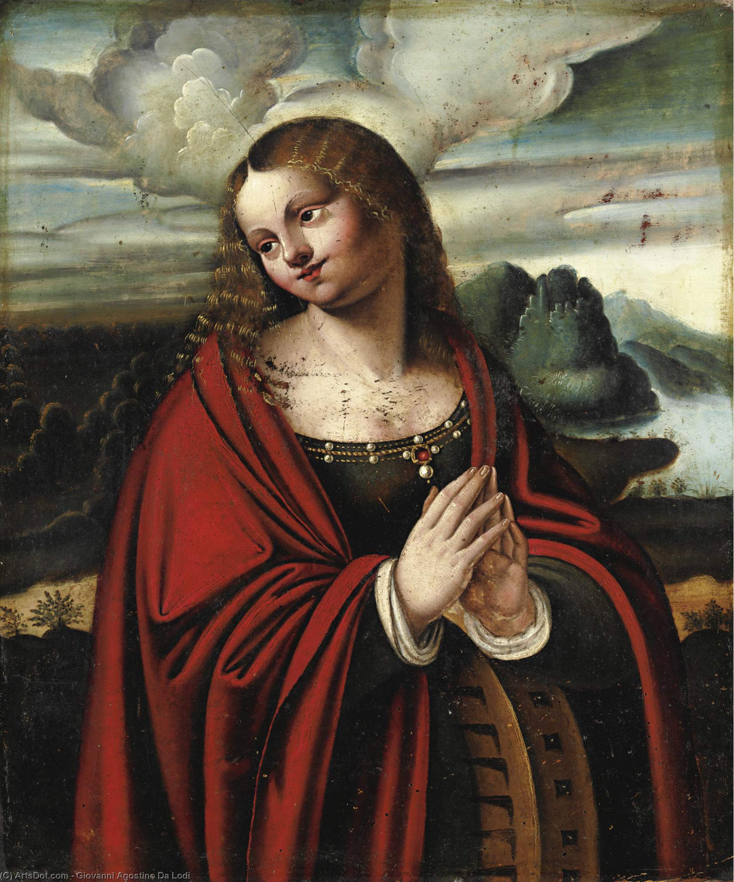 Wikioo.org - The Encyclopedia of Fine Arts - Painting, Artwork by Giovanni Agostino Da Lodi - Santa caterina