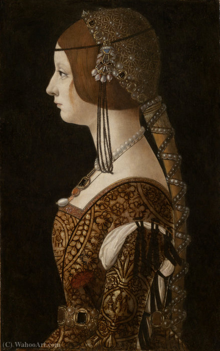 Wikioo.org - The Encyclopedia of Fine Arts - Painting, Artwork by Giovanni Ambrogio De Predis - Bianca maria sforza