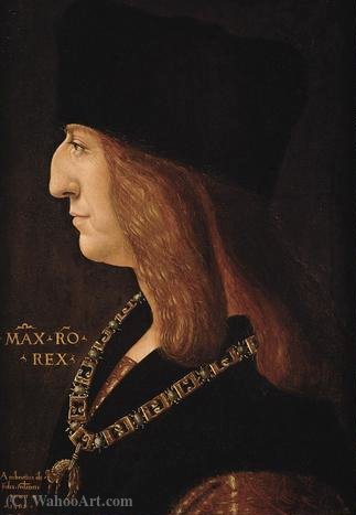 Wikioo.org - The Encyclopedia of Fine Arts - Painting, Artwork by Giovanni Ambrogio De Predis - Emperor maximilian i