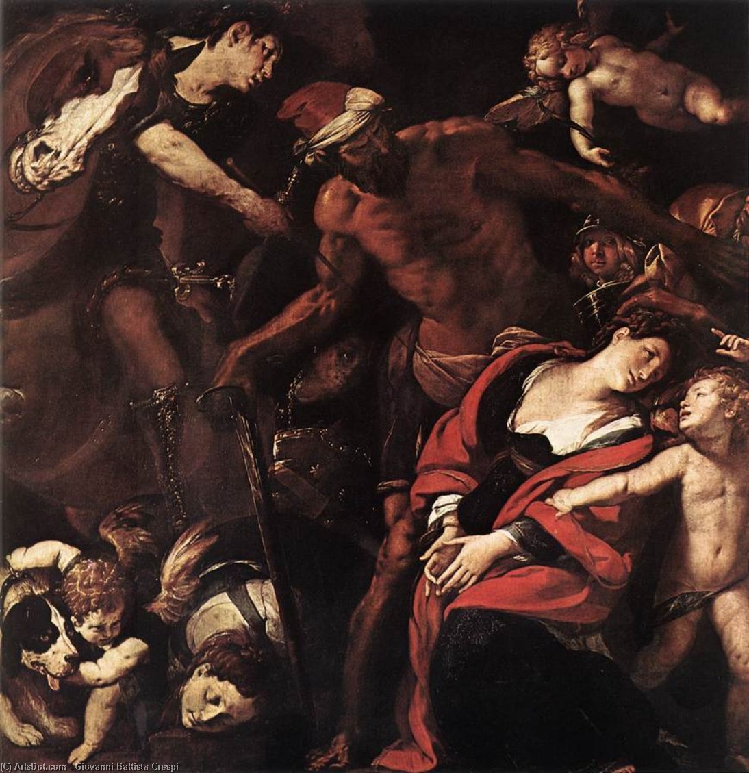 Wikoo.org - موسوعة الفنون الجميلة - اللوحة، العمل الفني Giovanni Battista Crespi - Martyrdom of Saints Secunda and Rufina