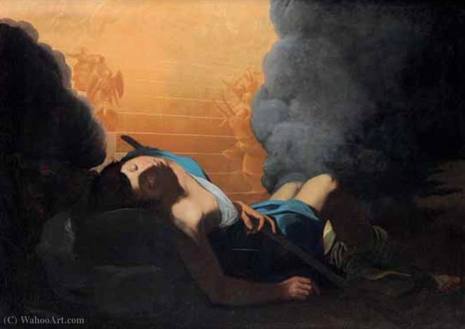 Wikioo.org – La Enciclopedia de las Bellas Artes - Pintura, Obras de arte de Giovanni Battista Spinelli - El sueño de Jacob