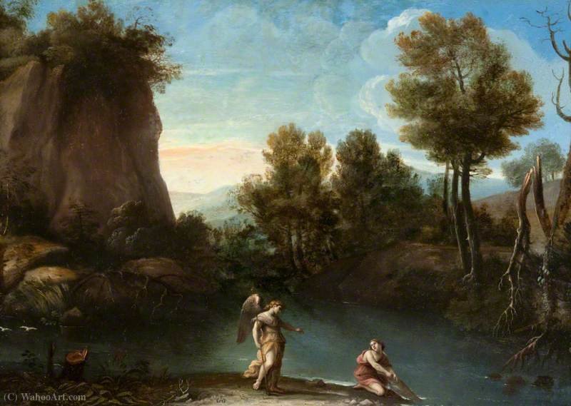 WikiOO.org - אנציקלופדיה לאמנויות יפות - ציור, יצירות אמנות Giovanni Francesco Grimaldi - Tobias and the Angel