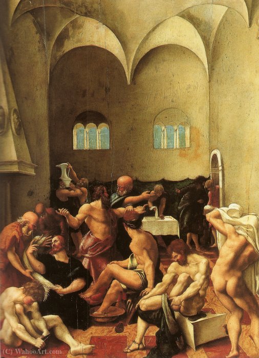 Wikioo.org - The Encyclopedia of Fine Arts - Painting, Artwork by Girolamo Del Pacchia - The Washing of the Feet