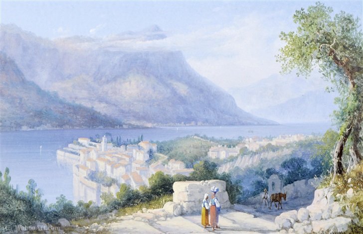 WikiOO.org - Εγκυκλοπαίδεια Καλών Τεχνών - Ζωγραφική, έργα τέχνης Girolamo Gianni - Menaggio, lake como