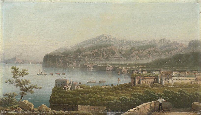 Wikioo.org - สารานุกรมวิจิตรศิลป์ - จิตรกรรม Girolamo Gianni - Sorrento with views of Mount Vesuvius