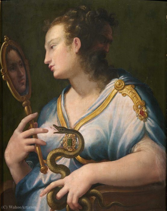 WikiOO.org - Enciklopedija dailės - Tapyba, meno kuriniai Girolamo Macchietti - Allegory of Prudence