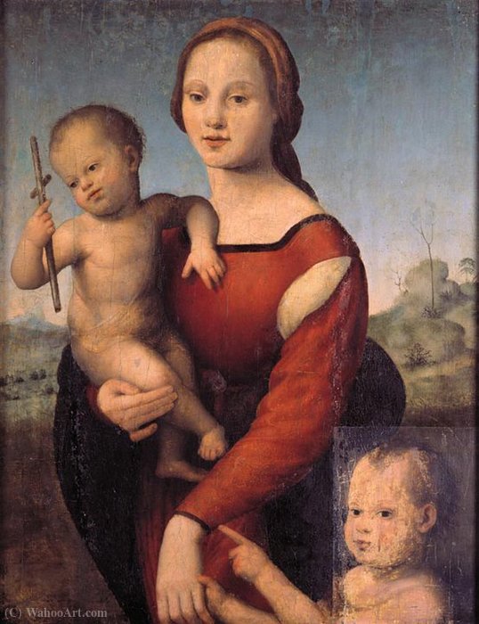 Wikioo.org – La Enciclopedia de las Bellas Artes - Pintura, Obras de arte de Giuliano Bugiardini - virgen y el niño con san . John