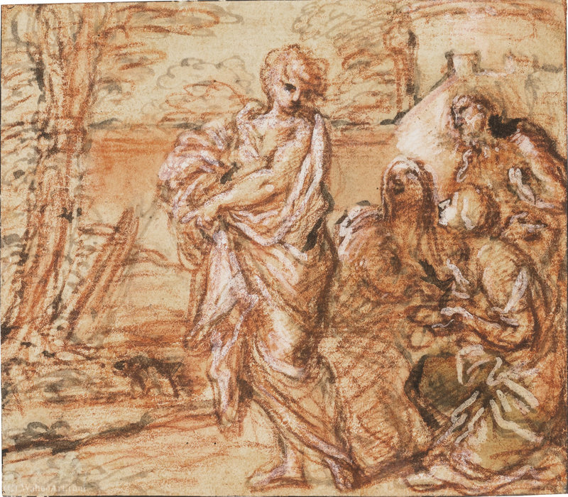 WikiOO.org - Encyclopedia of Fine Arts - Lukisan, Artwork Giuseppe Passeri - Tobias taking leave of his parents