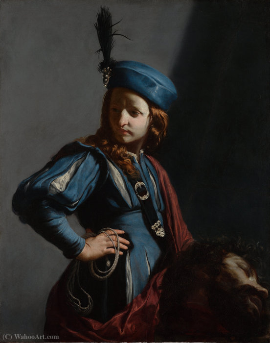 Wikioo.org - Bách khoa toàn thư về mỹ thuật - Vẽ tranh, Tác phẩm nghệ thuật Guido Cagnacci - David with the Head of Goliath