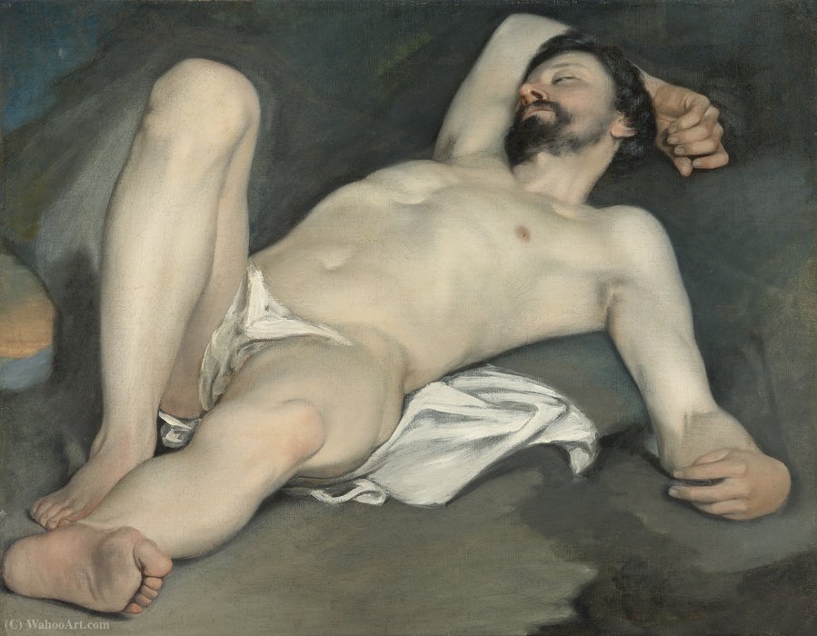 Wikioo.org - The Encyclopedia of Fine Arts - Painting, Artwork by Guido Cagnacci - Reclining male nude