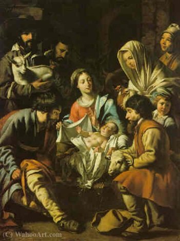 Wikioo.org - Bách khoa toàn thư về mỹ thuật - Vẽ tranh, Tác phẩm nghệ thuật Guy François - The Adoration of the Shepherds