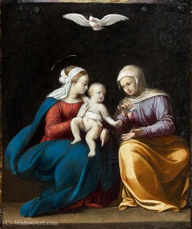 Wikioo.org - The Encyclopedia of Fine Arts - Painting, Artwork by Guy François - The Virgin and Child with Saint Anne