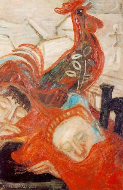 Wikioo.org – La Enciclopedia de las Bellas Artes - Pintura, Obras de arte de Gyula Hincz - Esperando el amanecer