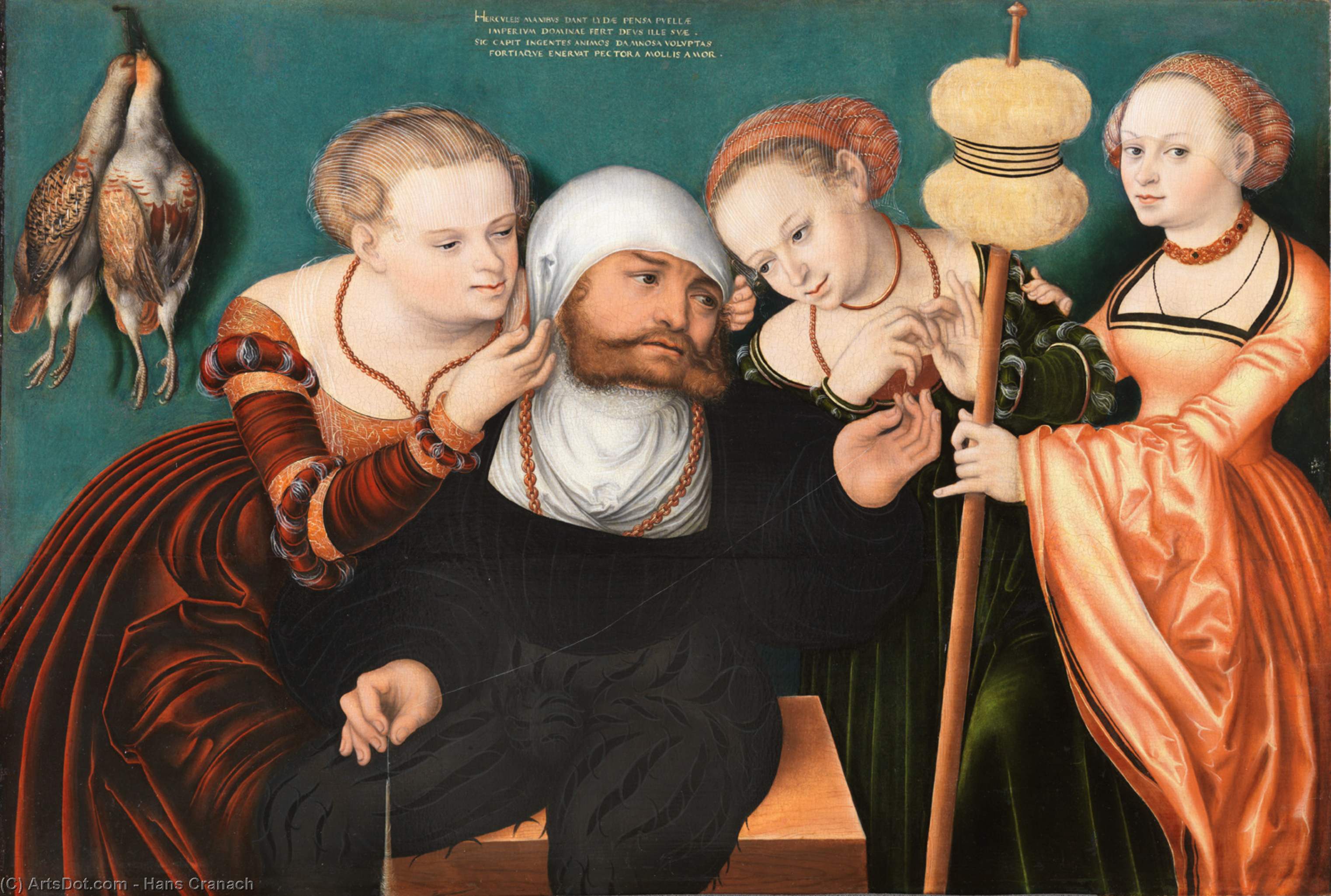 Wikioo.org - The Encyclopedia of Fine Arts - Painting, Artwork by Hans Cranach - Hercules at the Court of Omphale