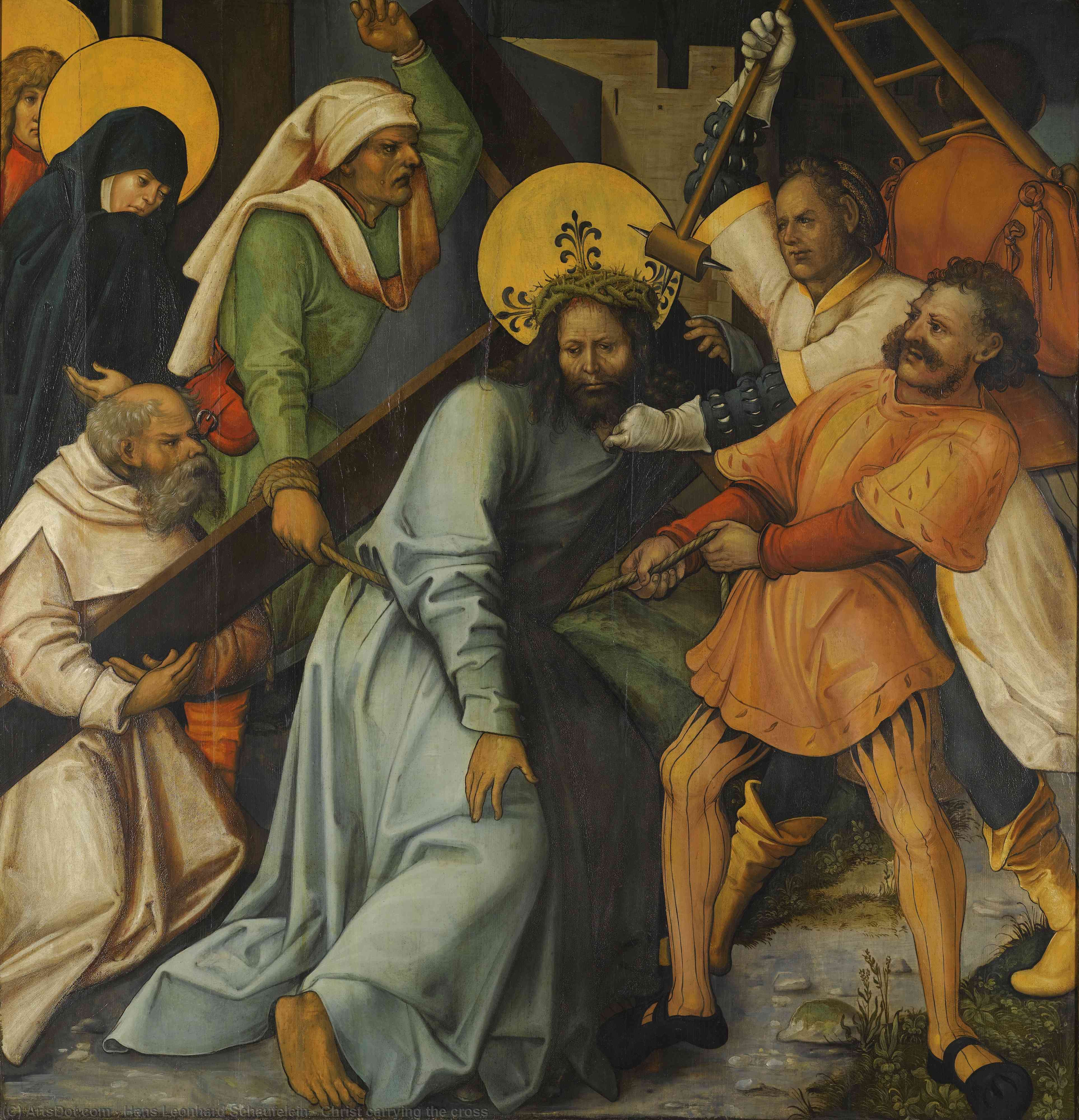 Wikioo.org - สารานุกรมวิจิตรศิลป์ - จิตรกรรม Hans Leonhard Schaufelein - Christ carrying the cross