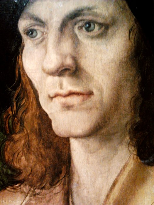 WikiOO.org - Enciclopedia of Fine Arts - Pictura, lucrări de artă Hans Leonhard Schaufelein - Portrait of a man in a yellow jerkin (detail).