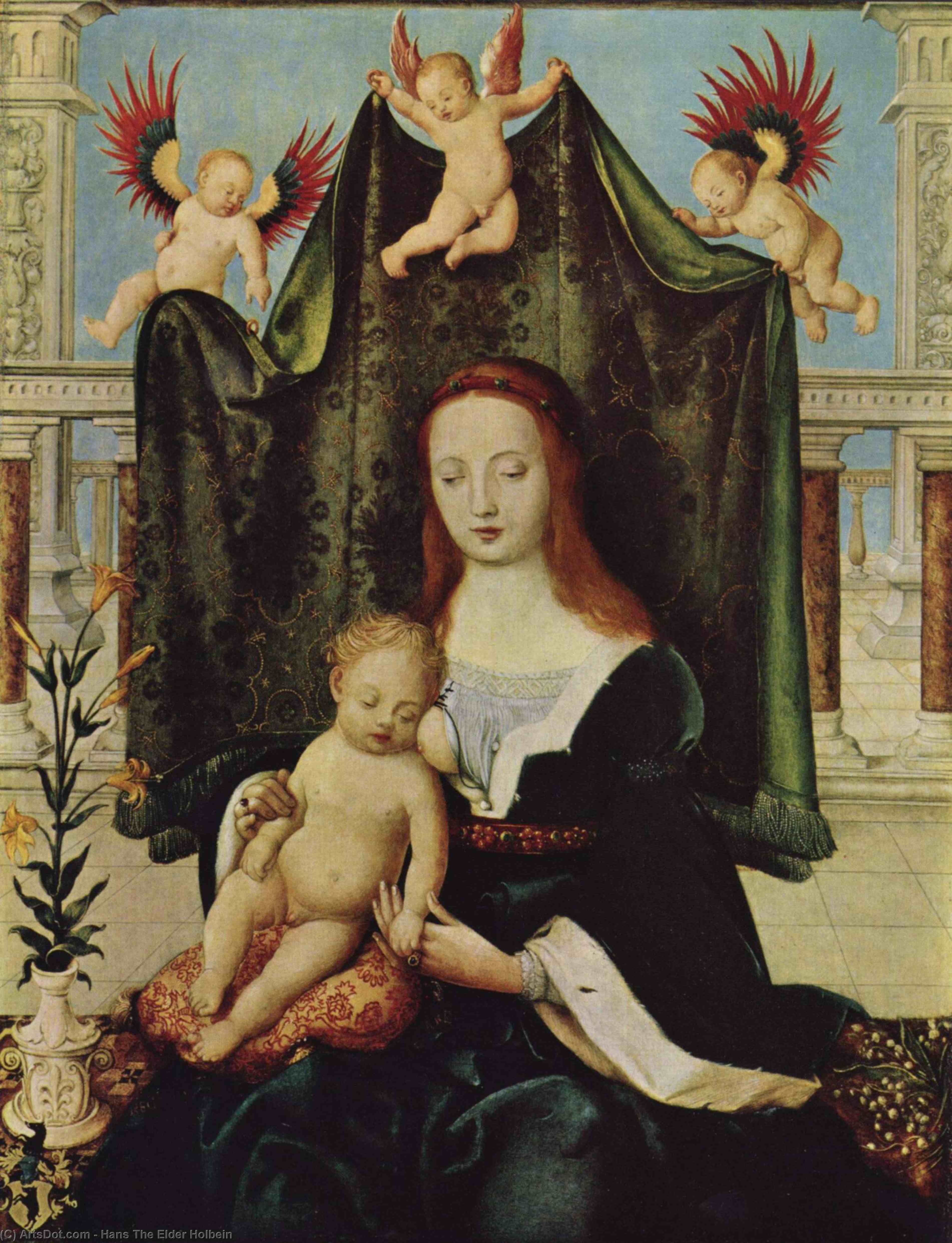 Wikioo.org - Die Enzyklopädie bildender Kunst - Malerei, Kunstwerk von Hans Holbein The Elder - madonna und kind