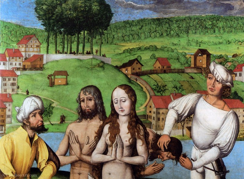 Wikioo.org - The Encyclopedia of Fine Arts - Painting, Artwork by Hans The Younger Leu - Detail of the remainings of the original altarpiece from the shrine of Felix and Regula in the Grossmünster