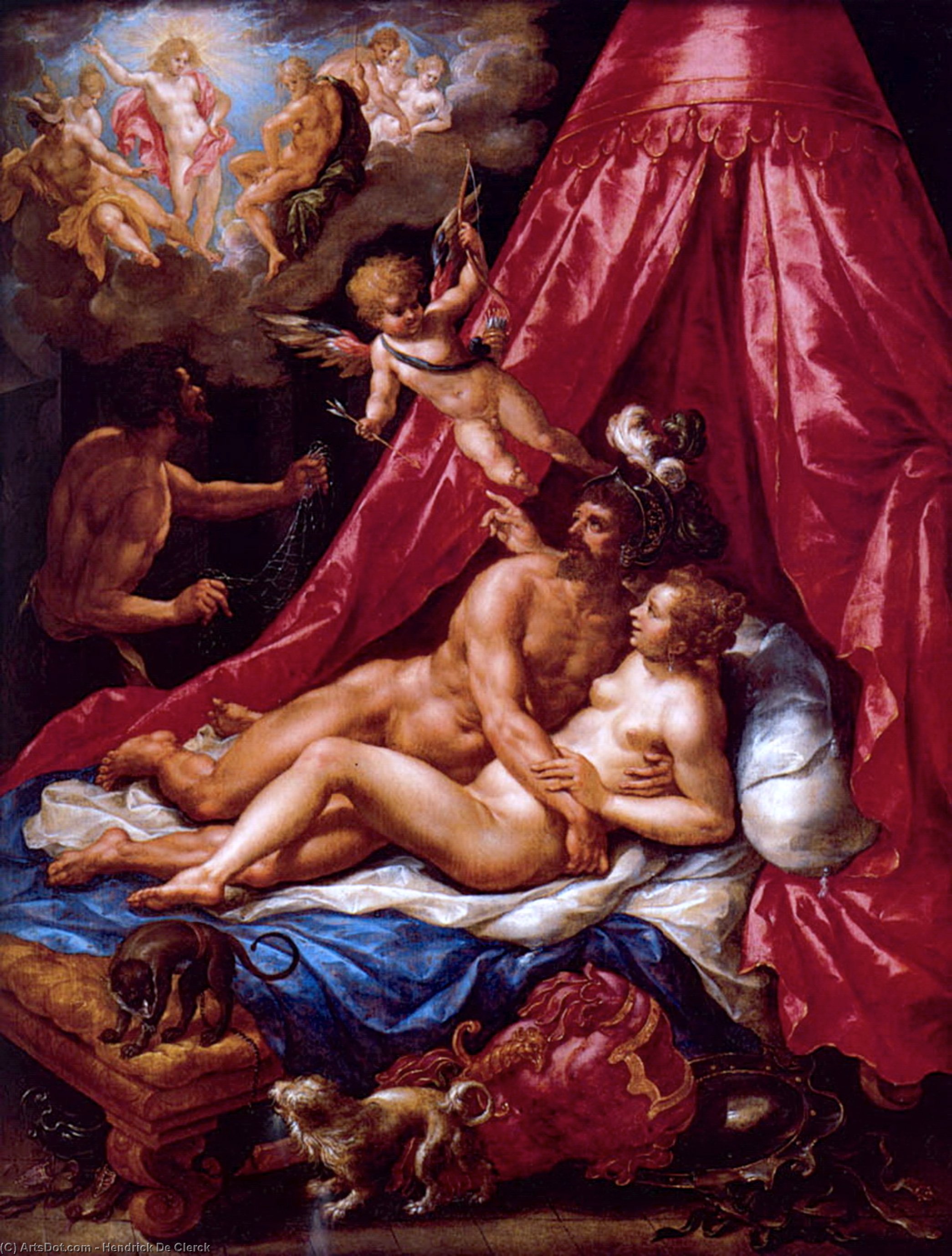 Wikioo.org – L'Encyclopédie des Beaux Arts - Peinture, Oeuvre de Hendrick De Clerck - Mars et Vénus
