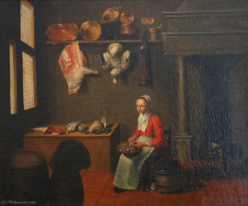 Wikioo.org - The Encyclopedia of Fine Arts - Painting, Artwork by Hendrick Maertensz Sorgh - Kitchen interior