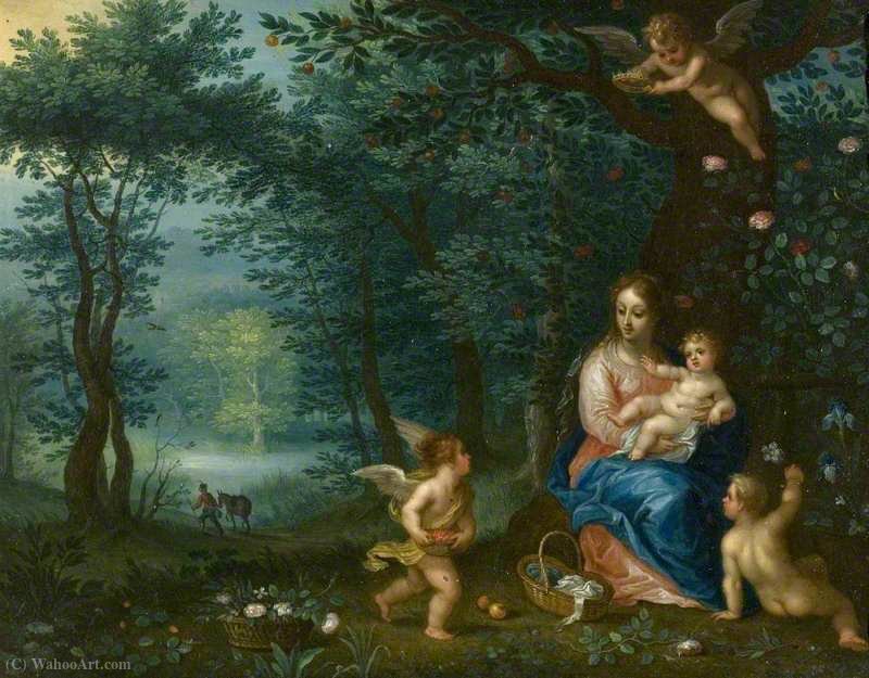 Wikioo.org - The Encyclopedia of Fine Arts - Painting, Artwork by Hendrick Van Balen - The Rest on the Flight into Egypt