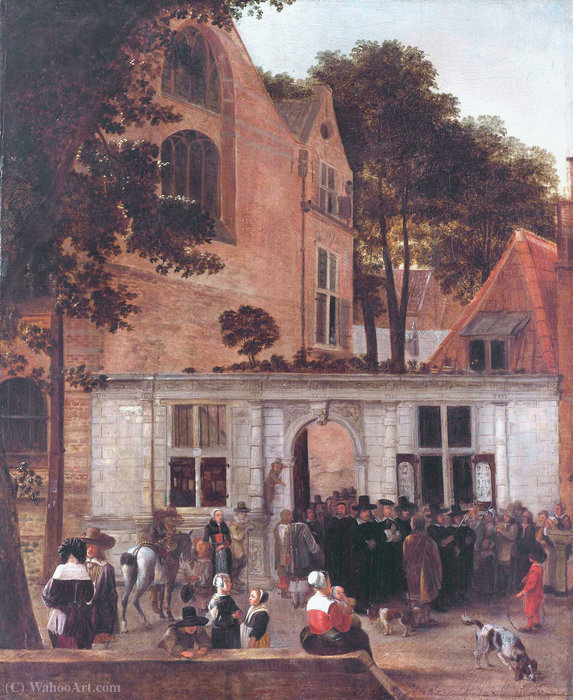 Wikioo.org - The Encyclopedia of Fine Arts - Painting, Artwork by Hendrick Van Der Burch - A Graduation Ceremony at Leiden University about (1650)