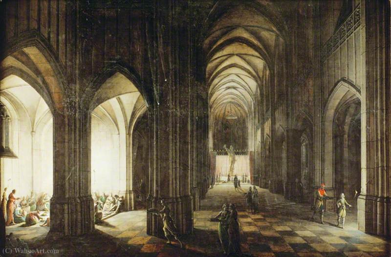Wikioo.org - The Encyclopedia of Fine Arts - Painting, Artwork by Hendrick Van The Younger Steenwyck - Interior of a Cathedral Dedicated to a Profane Form of Worship