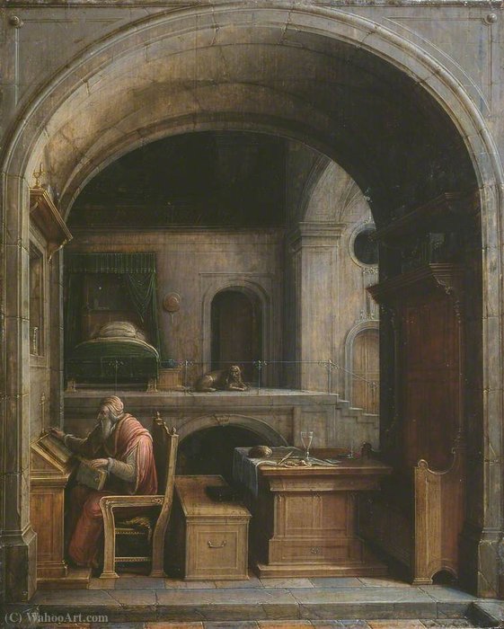 Wikioo.org - The Encyclopedia of Fine Arts - Painting, Artwork by Hendrick Van The Younger Steenwyck - Saint Jerome in His Study