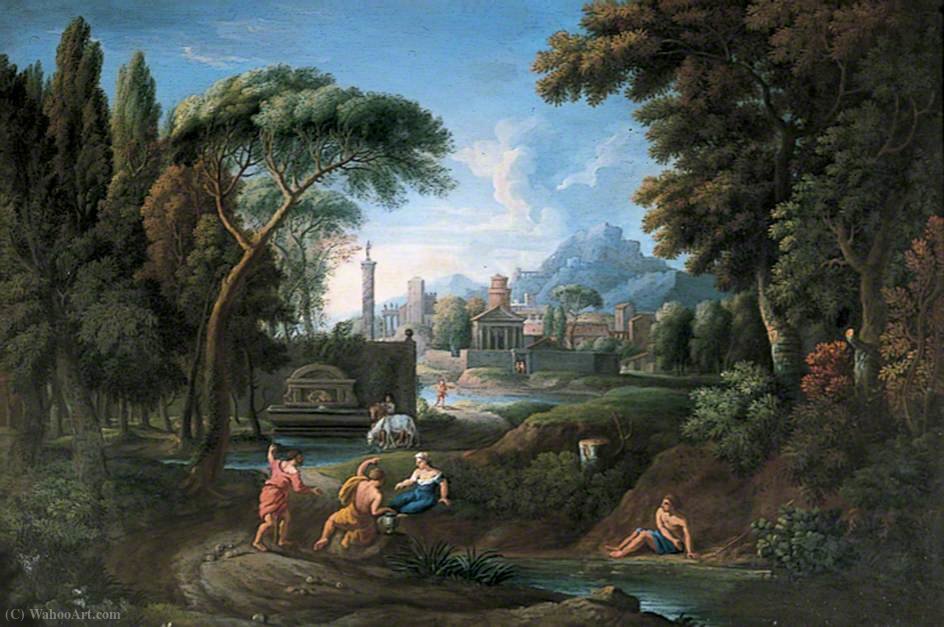 Wikioo.org - The Encyclopedia of Fine Arts - Painting, Artwork by Hendrik Frans Van Lint - Classical italian landscape