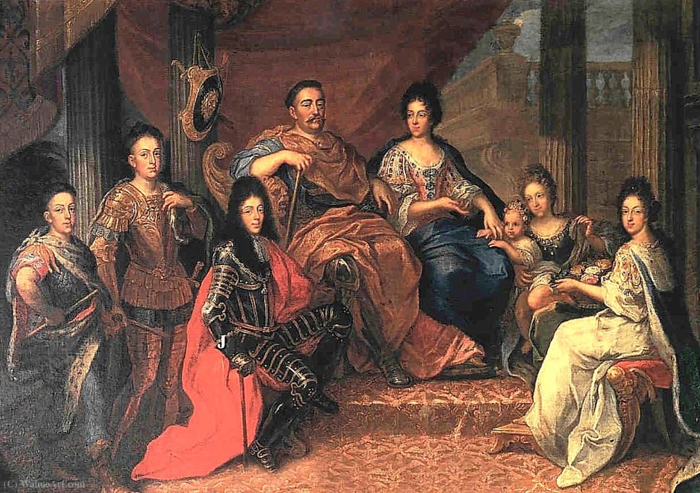 Wikioo.org - The Encyclopedia of Fine Arts - Painting, Artwork by Henri Gascard - John III Sobieski with his family
