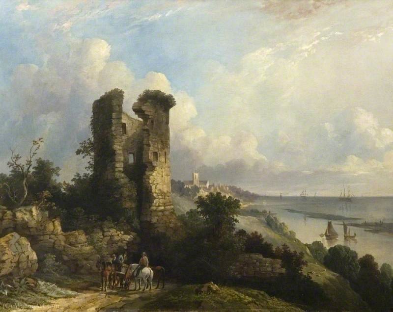 Wikioo.org - The Encyclopedia of Fine Arts - Painting, Artwork by Henry Bright - Hadleigh castle