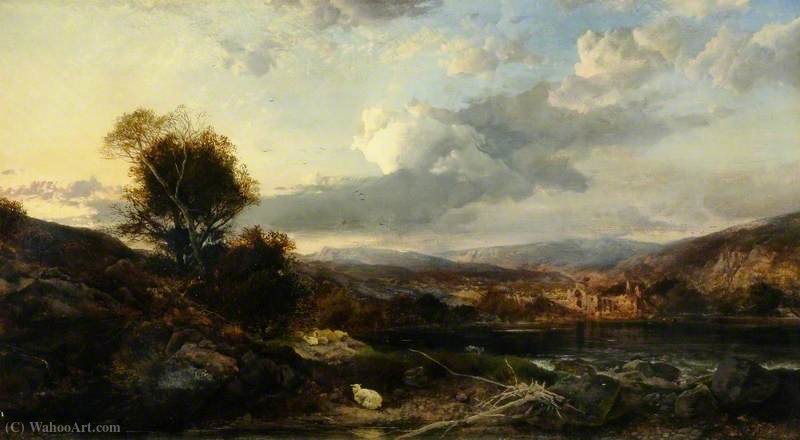 Wikioo.org - The Encyclopedia of Fine Arts - Painting, Artwork by Henry Bright - Mountainous Landscape with a Ruin