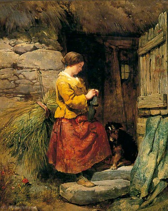 Wikioo.org - The Encyclopedia of Fine Arts - Painting, Artwork by Henry Bright - The cottage door