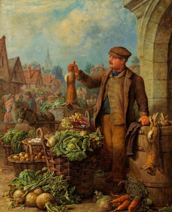 WikiOO.org - Encyclopedia of Fine Arts - Lukisan, Artwork Henry Charles Bryant - Market vendor