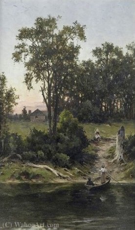 Wikioo.org - The Encyclopedia of Fine Arts - Painting, Artwork by Henry James Johnstone - On the Upper Yarra River
