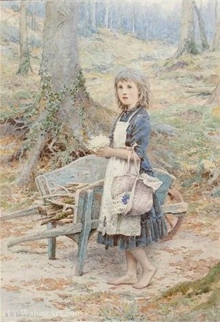Wikioo.org – L'Encyclopédie des Beaux Arts - Peinture, Oeuvre de Henry James Johnstone - La glaneuse des bois