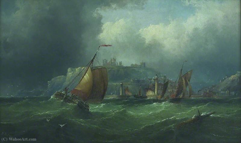 WikiOO.org - Encyclopedia of Fine Arts - Festés, Grafika Henry Redmore - Boats off Whitby, North Yorkshire