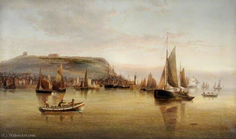 Wikioo.org - The Encyclopedia of Fine Arts - Painting, Artwork by Henry Redmore - Busy Morning at Scarborough, North Yorkshire