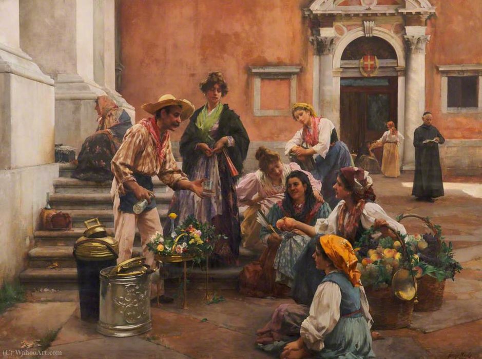 Wikioo.org – L'Encyclopédie des Beaux Arts - Peinture, Oeuvre de Henry Woods - Vendeur d eau de Venise